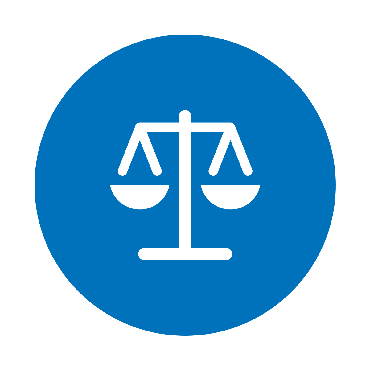 Law icon An icon of a set of scales to represent justice